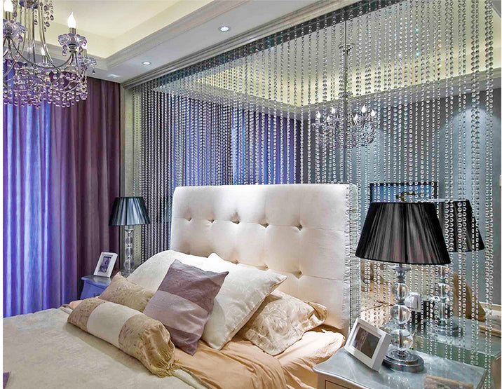 Octagonal crystal bead curtain partition curtain